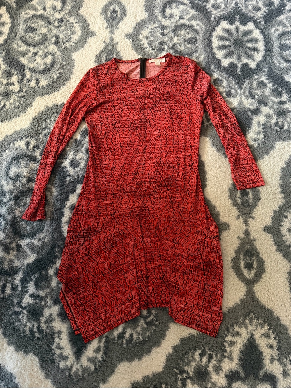 MICHAEL Michael Kors Red Textured Long-Sleeve Dress